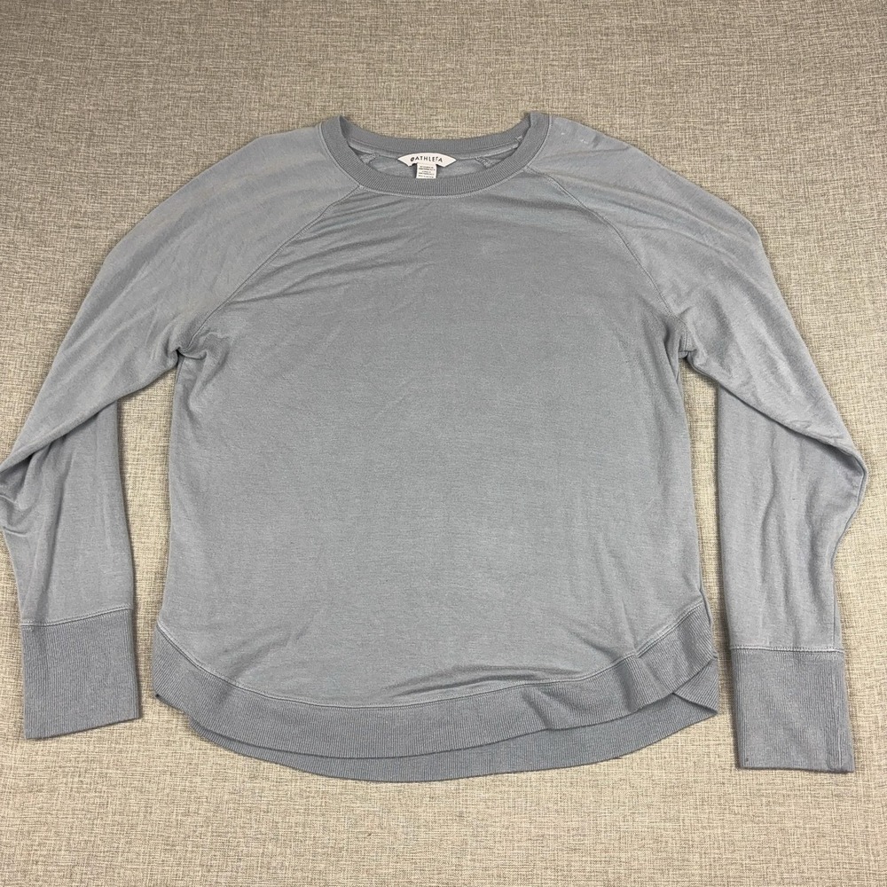 Athleta Sweatshirt Womens Large Gray Pullover Mindset Lightweight Stretch